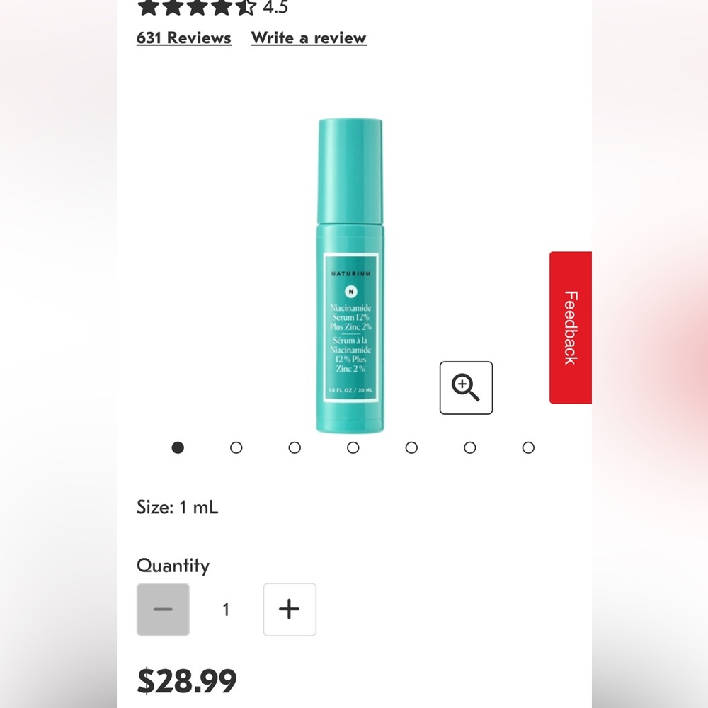 Brand new Naturium niacinamide serum